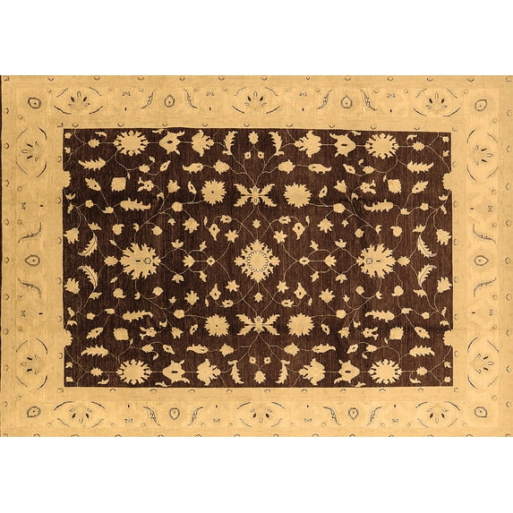 Ahgly Company Indoor Rectangle Oriental Brown Traditional Area Rugs, 7' x 9'