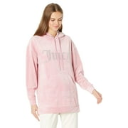 MSRP $129 Juicy Couture Velour Hoodie Embellish Rose Size Medium