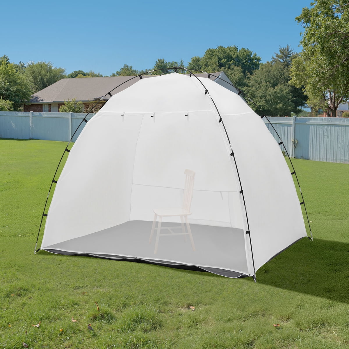Portable Paint Booth Tent 91.7 x 67.7 x 74.8 Inch Spray Painting Shelter with Built in Floor & Mesh Screen Oxford Fabric Spray Booth Station for Furniture Cabinets Chairs and Tables