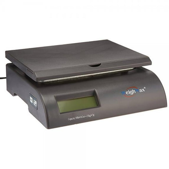 Weighmax Capacity Postal Shipping Scale, Battery and AC Adapter Included, Gray (W-2822-50-GRAY)