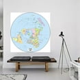 thumbnail image 2 of WCIC 24*24Inch Flat Earth World Map North Round Canvas Poster Print Wall Decoration, 2 of 6