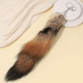 thumbnail image 2 of Large Cute Fluffy Fox Tail Key Chain Pendant, Fake Fur Realistic Animal Tail Tassel Keychain Hook Cosplay Toy, 2 of 12