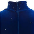thumbnail image 4 of LIUHUO Ice Figure Skating Dress Girls Blue Velvet Stretchy Child Competition Dancewear,130, 4 of 6