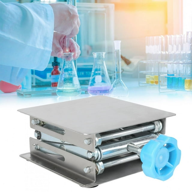 Mesa de soporte de laboratorio ajustable Manual de acero inoxidable, plataforma elevadora de laboratorio, herramienta para experimentos