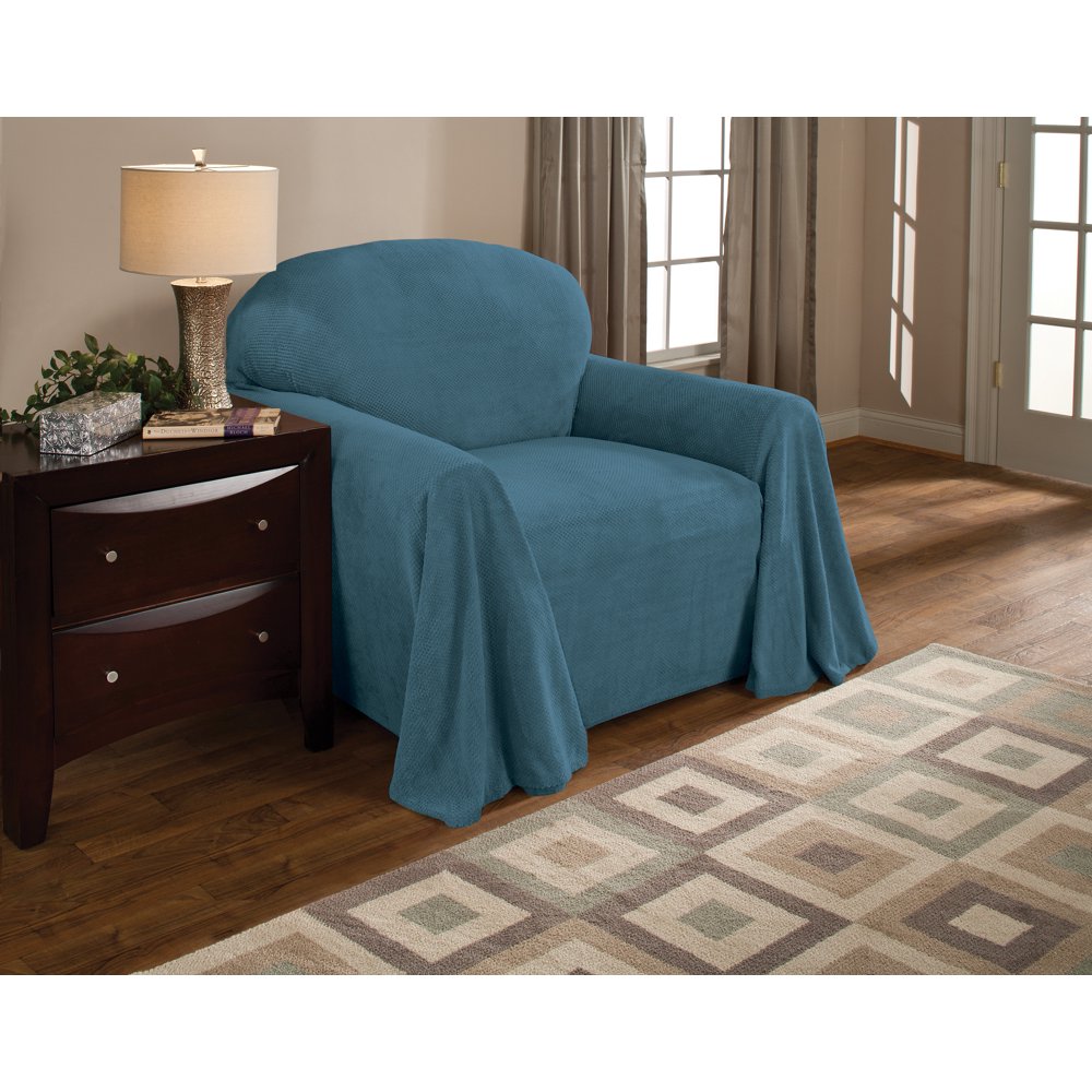 Innovative Textile Solutions 1Piece Coral Throw Chair Slipcover, Teal