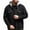 Black, variant on Men's Denim Jacket Fake Two Piece Hooded Drawstrings Button Down Jean Coats Long Sleeve Trucker Jackets with Flap Pockets Black XXXL