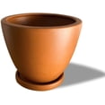 thumbnail image 2 of Maceta Ceramica de 25.4 cm con Drenaje y bandeja ocre Elly Decor ED-MCD01BK, 2 of 7