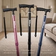 thumbnail image 5 of Walking Cane for Women and Men - Foldable Cane with Rubber Handle | Shock Absorbing Base, 8-Level Height Adjustable | 0.9lb Lightweight Walking Stick, Mobility Aid for Travel & Hiking, 5 of 6