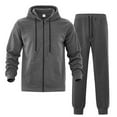 thumbnail image 5 of Men Full Zip Hoodie and Sweatpants Set Two Piece Tracksuit Long Sleeve Hooded Jacket with Drawstring Pants Pockets, 5 of 5