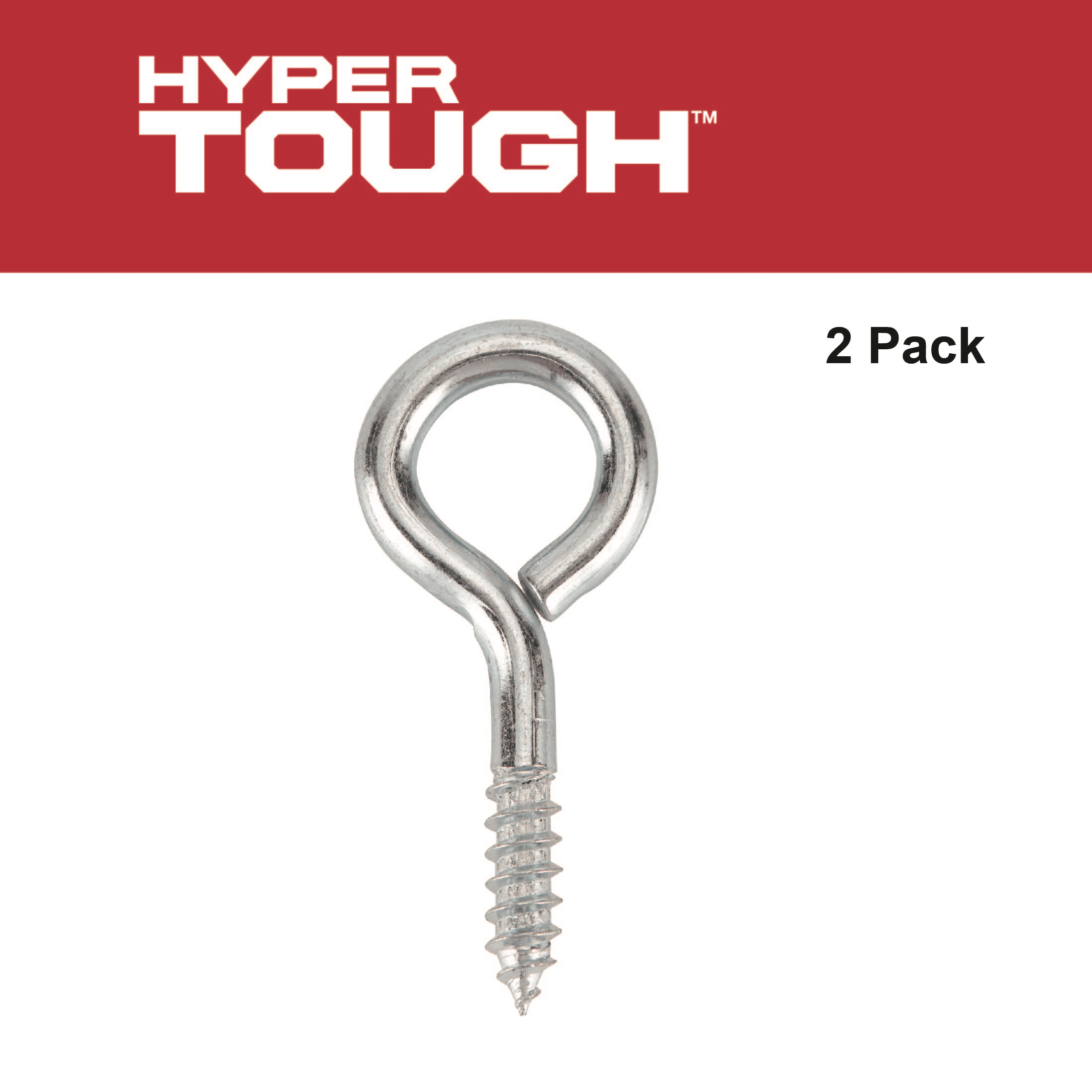 Hyper Tough 3/4 in. x 2-1/2 in. Screw Eye, Zinc Plated, 2 Pack