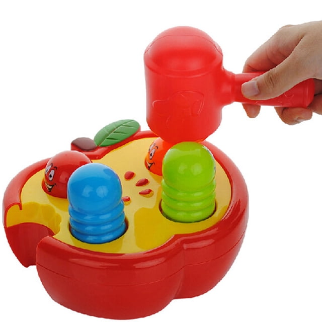 Cartoon Knock Caterpillar, Cartoon Knock Caterpillar Bebé Niños Golpeando Banco Juego Bebé Martillo Juguete Artesanía Superior