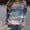 Blue, variant on Babysbule Womens Tops Fashion Women's Casual Print Sweatshirts Thermal Crewneck Long Sleeve T-Shirts Loos