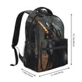 thumbnail image 2 of Haiem Black And Gold White Horse Printed School Backpack,Casual Travel Lightweight Backpack,Durable Comfortable Multifunctional Backpack,Laptop Backpack, 2 of 5