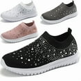 thumbnail image 3 of Women Sparkly Glitter Sneakers Ladies Casual Slip on Trainers Sock Shoes, 3 of 11