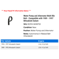thumbnail image 2 of Water Pump and Alternator Multi Rib Belt - Compatible with 1989 - 1997 Mitsubishi Galant 1990 1991 1992 1993 1994 1995 1996, 2 of 2