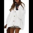 thumbnail image 3 of Cárdigan de Invierno con Botones para Mujer, Cuello Alto, Larga, Punto Grueso, Abrigo L, 3 of 9