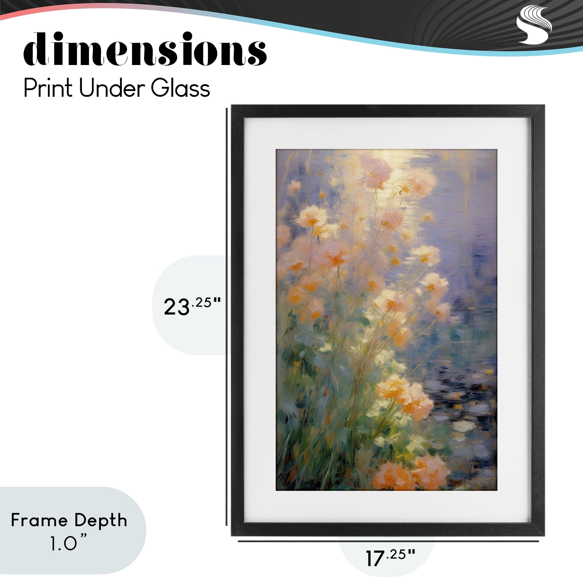 Stupell Industries Sunlit Pastel Blossoms Impression Black Framed Print Under Glass, design by Angie Hawke