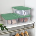 thumbnail image 4 of Sterilite, 6 Quart Clear Storage Bin, Snap-on Lid Storage Container, with Green Lid, Set of 10, 4 of 6