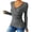 Dark Gray, variant on Women’s Ribbed Knit Long Sleeve V Neck Wrap Top Slim Fit Pullover Casual Stretch Blouse for Everyday Wear Blue L