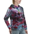 thumbnail image 6 of Salouo Gothic Red Skull Cemetery Pattern Hoodie Sweatshirts for Women, Autumn Pullover Hoodie Workout Sweat Women's Long Sleeve Preppy Sweatshirts-X-Large, 6 of 7