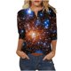 thumbnail image 2 of Tejiojio Womens Summer Crew Neck Casual T Shirt 3/ Length Sleeve Blouses Tops Athletic T-Shirt for Women Graphic S-3XL, 2 of 7