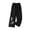 Black, variant on Women's Plus Size Cotton Linen Pants, Embroidered Wide Leg Pants, High Waisted Loose Fit Boho Trousers, Comfortable Breezy Casual Palazzo Pants for Women Spring Summer Black M