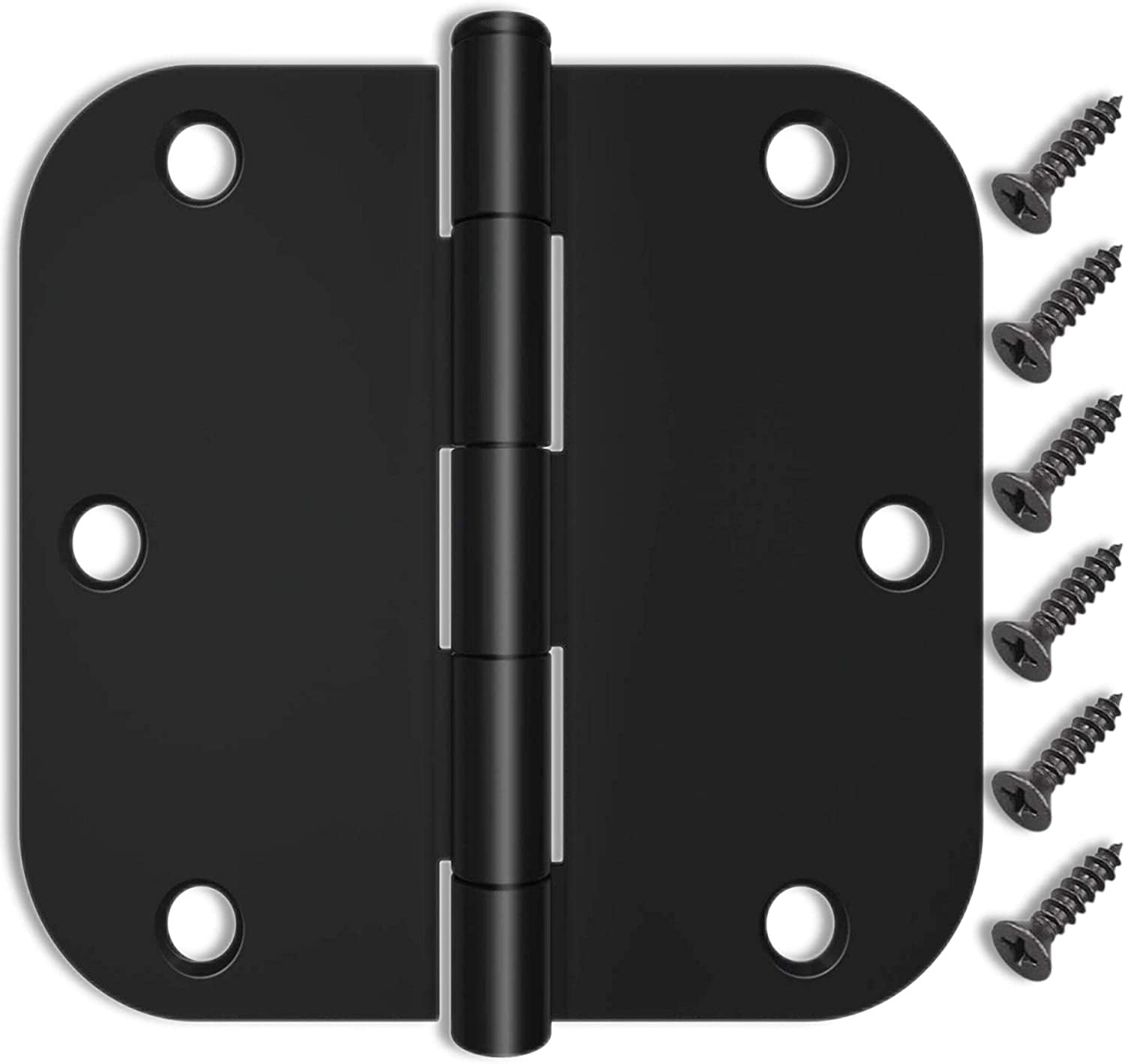 3 Pack Matte Black Door Hinges,3.5 Inch Door Hinges Black Matte with 5/