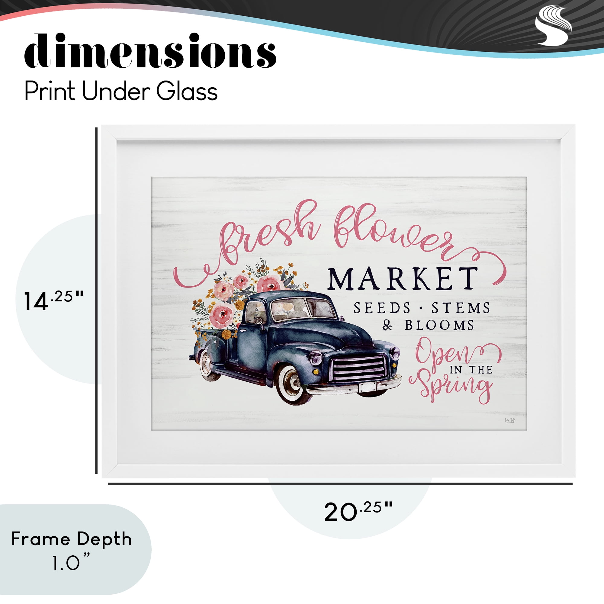 Stupell Industries Antique Spring Market White Framed Print Under Glass, design by Lux + Me Designs