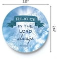 thumbnail image 3 of Rejoice Always Scripture Floral Blue 2.75 x 2.75 Ceramic Car Coasters Pack of 2, 3 of 6