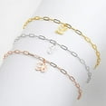 thumbnail image 2 of Personalized Planet Women's Script Initial Charm Paperclip Chain Bracelet, 2 of 2