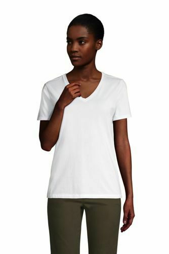 Lands' End Supima Cotton Short Slv V 