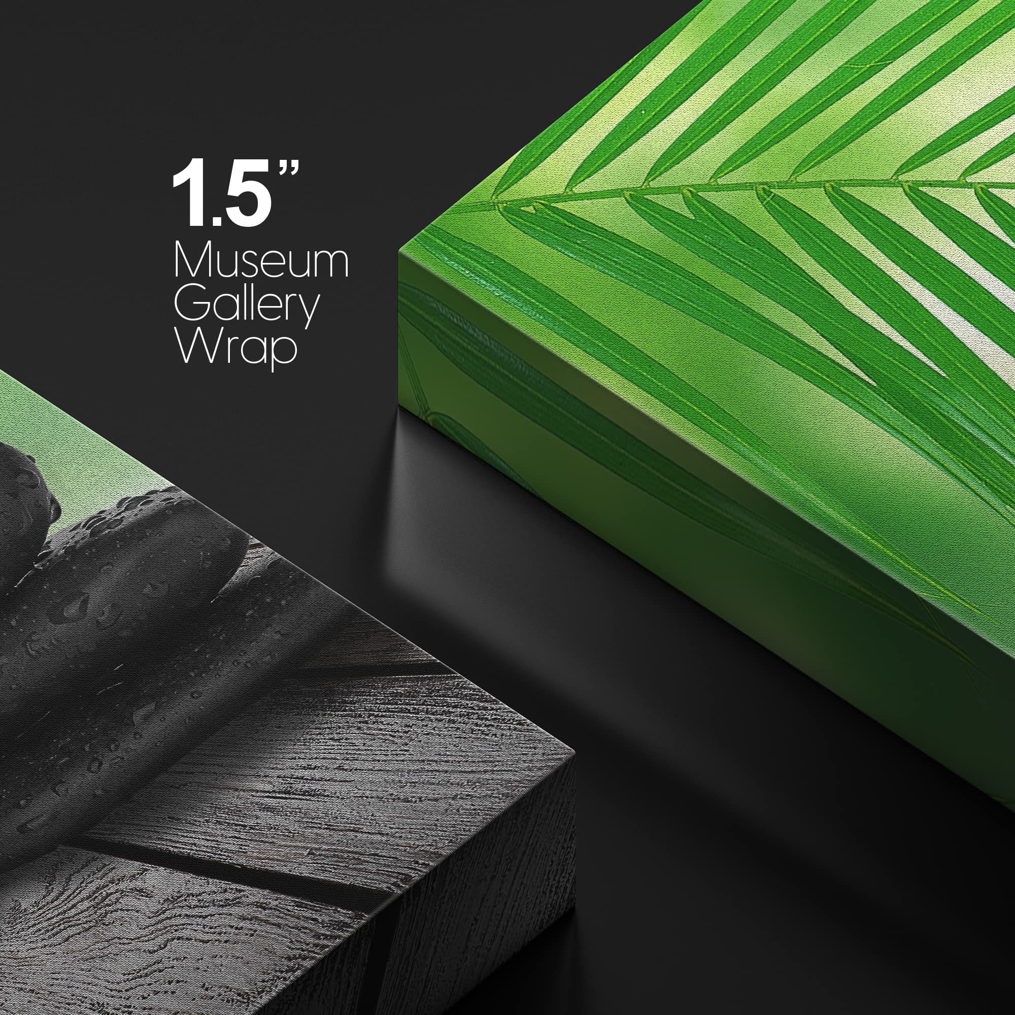 wall26 Canvas Print Wall Art Wet Black Zen Stones with