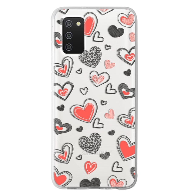 Funda Para Galaxy A02S Corazones Grafito , Uso Rudo, InstaCase Protector para Galaxy A02S Antigolpes, Case Corazones Grafito