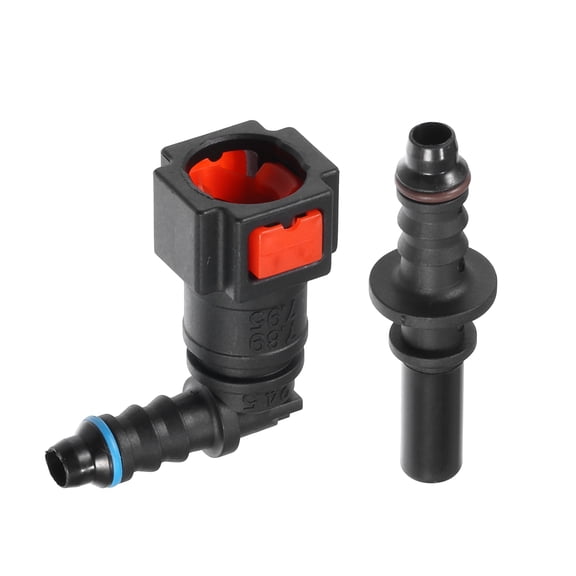 Unique Bargains 1 Set Car Fuel Line Hose Quick Release Connector 90 Degree 5/16" 7.89mm SAE to 1/4" 6mm Disconnect Hose