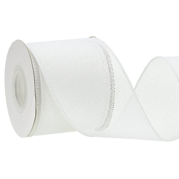 Uxcell Burlap Wired Ribbon Natural Jute Wired Edge Ribbons Solid Rustic Ribbon with Iron Wire for Crafts Gift Wrapping White 3 in