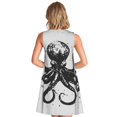 thumbnail image 2 of Bixox Abstract Ink Octopus Print Women's Sleeveless A-Line Dress with Pockets, Casual Knee-Length Tank Dress for Summer-X-Large, 2 of 7