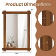 thumbnail image 3 of Costway 40 x 28.5 Inch Shatterproof Wall Mirror with Acacia Wood Frame & Vintage Rivet Design, 3 of 10