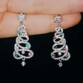 thumbnail image 2 of Pendientes de lujo ligeros y coloridos con forma de árbol de Navidad llenos de diamantes y circonitas, diseño de nicho femenino, exquisitos pendientes de niña, 2 of 6