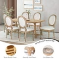 thumbnail image 6 of Polar Aurora Vintage French Dining Chairs, Beige (Set of 6), 6 of 7