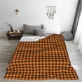 thumbnail image 5 of Pofeuu Black And Orange Houndstooth Print Ultra-Soft Micro Fleece Blanket,for Bed Or Sofa,All Season Throw Blankets Flannel Blanket-80"x60", 5 of 7