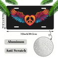 thumbnail image 2 of 1 Pcs 2D Flat License Plate Covers & Frames, Peace Heart For Decorative Front, Waterproof For Decoration Aluminum License Plate Covers & Frames Cover For Men Women, 12" X 6", 2 of 7