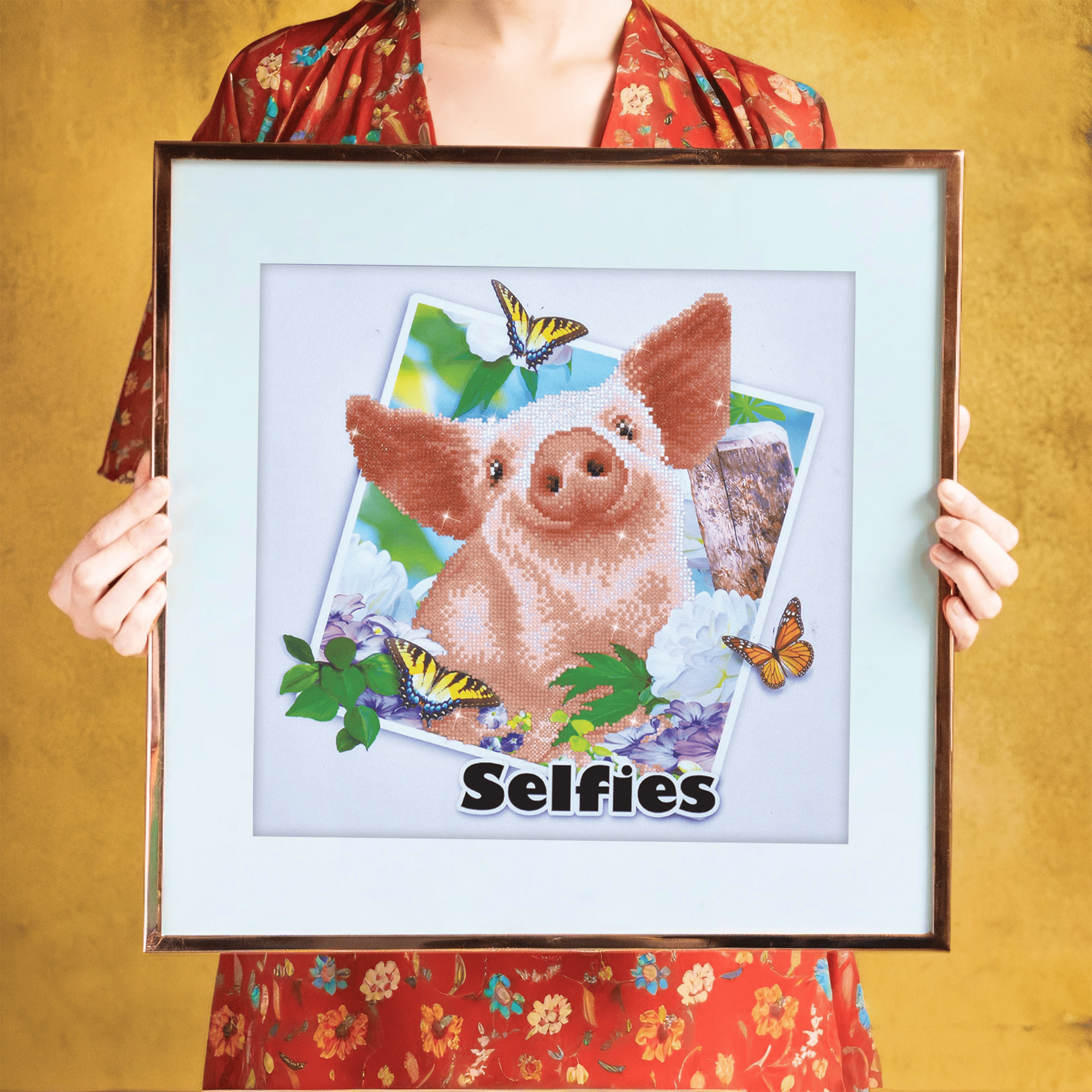 Diamond Dotz Our Babe Pig Diamond Painting Kits for Adults - Diamond Art Kits a Relaxing Creative Craft Kit with Dotz Gems 15.7"x16.5"
