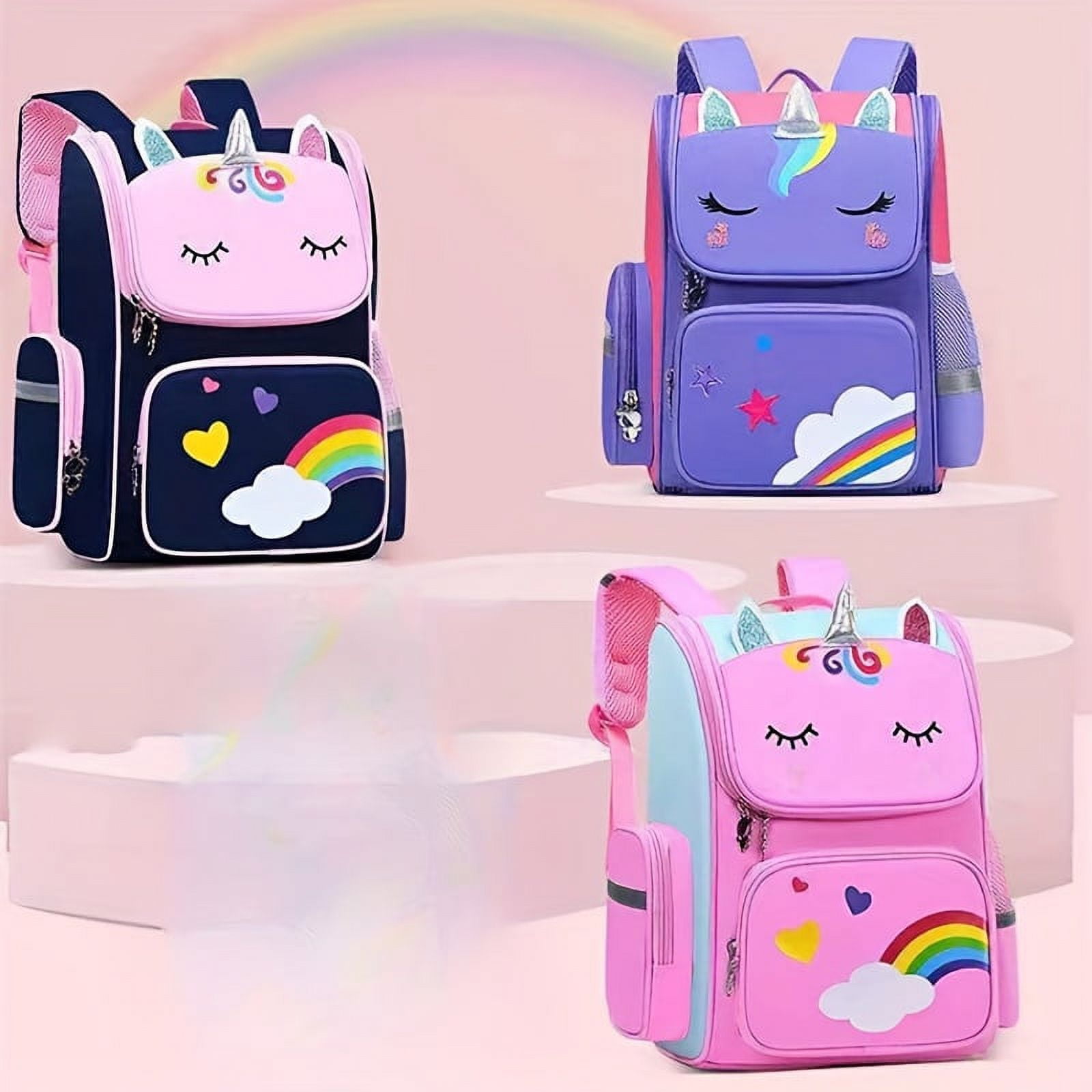 1pc Elementary School Bag Cute Unicorn Shape Backpack 1 6 Grade School Bag For Girls Boys Kindergarten Students Backpack Breathable Shoulder