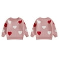 thumbnail image 4 of Okbabeha Kids Toddler Girls Sweaters Heart Pattern Crewneck Long Sleeve Knit Pullover Tops, 4 of 7