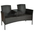Costway Patio OUTDOOR Rattan Loveseat COUCH SET FURNITURE Sofa