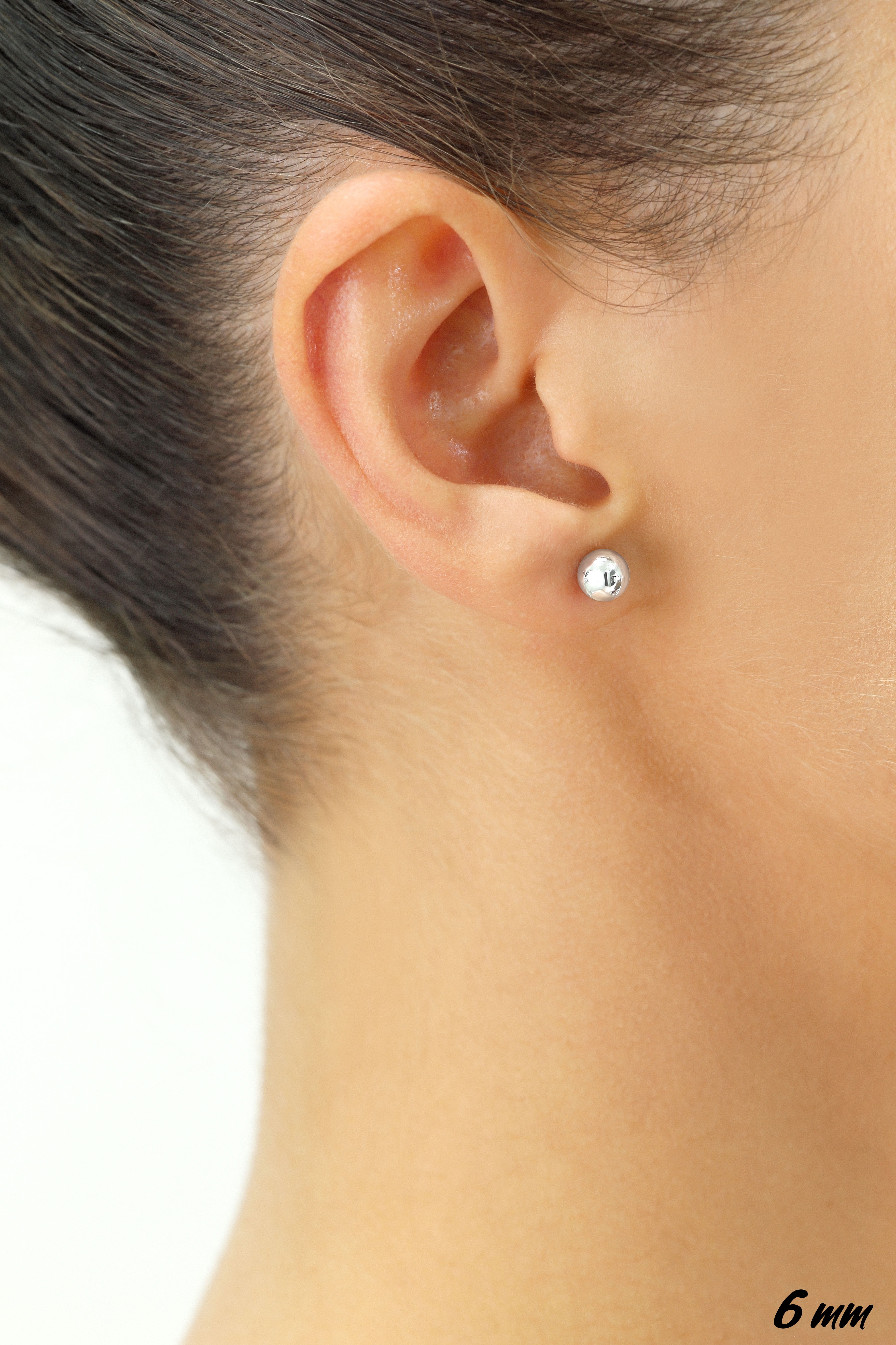  18K White Gold Screw Backs for Girl Earring Studs