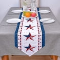 thumbnail image 3 of Chemin de Table en Coton et Lin Drapeau Américain Étoile 4 Juillet Nappe de Cuisine Rouge et Blanc à Carreaux Foulard de Commode Bleue pour Rassemblements Jour de l'Indépendance, Dîner, Fêtes, Cadeau 13"x90 Pouces, 3 of 6