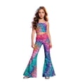 thumbnail image 3 of RUTAYY Girls Flare Pants Rainbow Ombre Glitter Dot Print Full Waist Button Zipper Fly Stage Performance Bottoms, 3 of 7