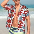 thumbnail image 4 of Uemuo Lilies Flowers Printed Regular Fit Short Sleeve Casual Hawaiian Shirt for Men,Aloha shirt,Tropical shirt,Floral print shirt,Vacation Beach shirt-XX-Large, 4 of 9