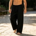 thumbnail image 5 of Guluxicc Gym Pants for Men Elastic Waist Drawstring Yoga Trousers with Pockets Wide-Leg Classic Fit Summer Athletic Pants, 5 of 6